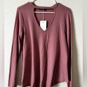 Women's Pink V-Neck Top